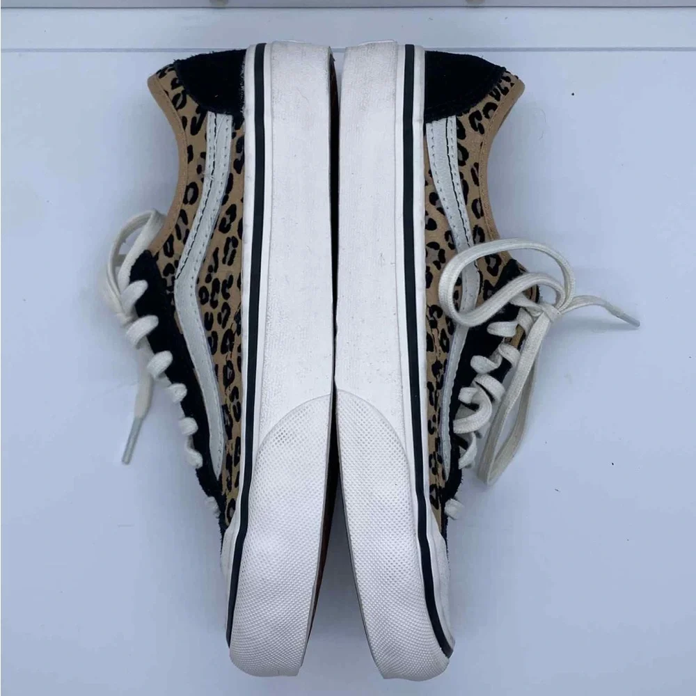 Vans Leopard Print Unisex Lace-Up Sneakers Size Women’s 5 / Men’s 3.5 - Picture 5 of 9